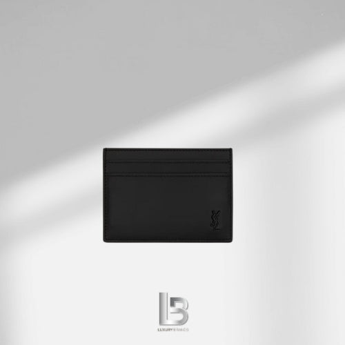 Saint Laurent Tiny Cassandre card case in matte leather