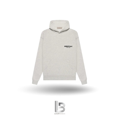 Fear of God Essentials Felt Logo Light Oatmeal Hoodie