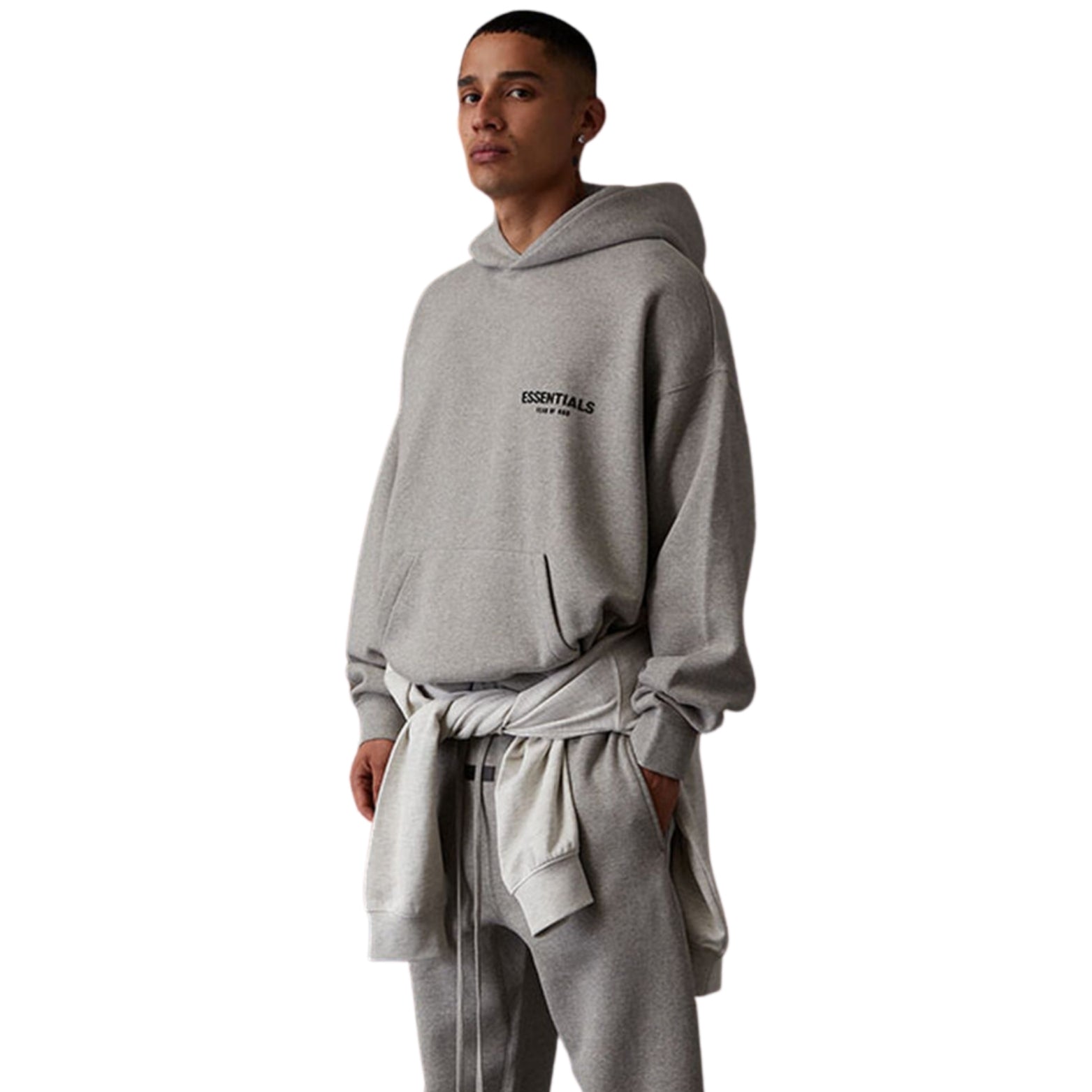 Fear of God Essentials in Dark Oatmeal – styled view