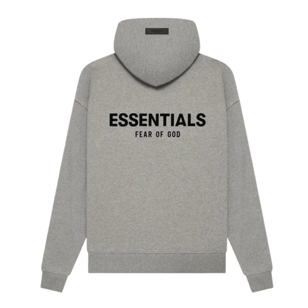 Fear of God Essentials Felt Logo Hoodie in Dark Oatmeal