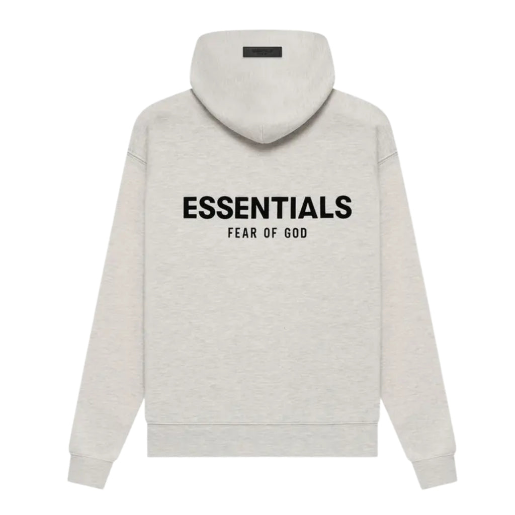 Fear of God Essentials Felt Logo Hoodie in Light Oatmeal