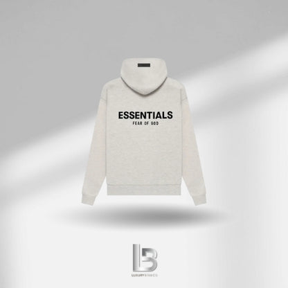 Fear of God Essentials Felt Logo Light Oatmeal Hoodie