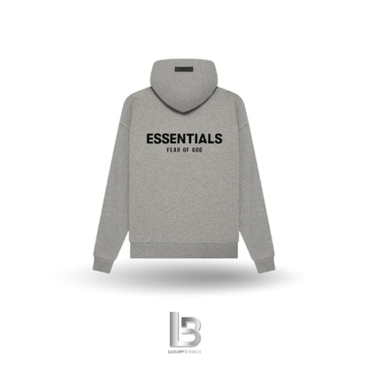 Fear of God Essentials Felt Logo Dark Oatmeal Hoodie