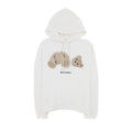 Bear Hoodie in white with crystal embellishment