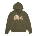 Bear Hoodie in olive green with crystal embellishment