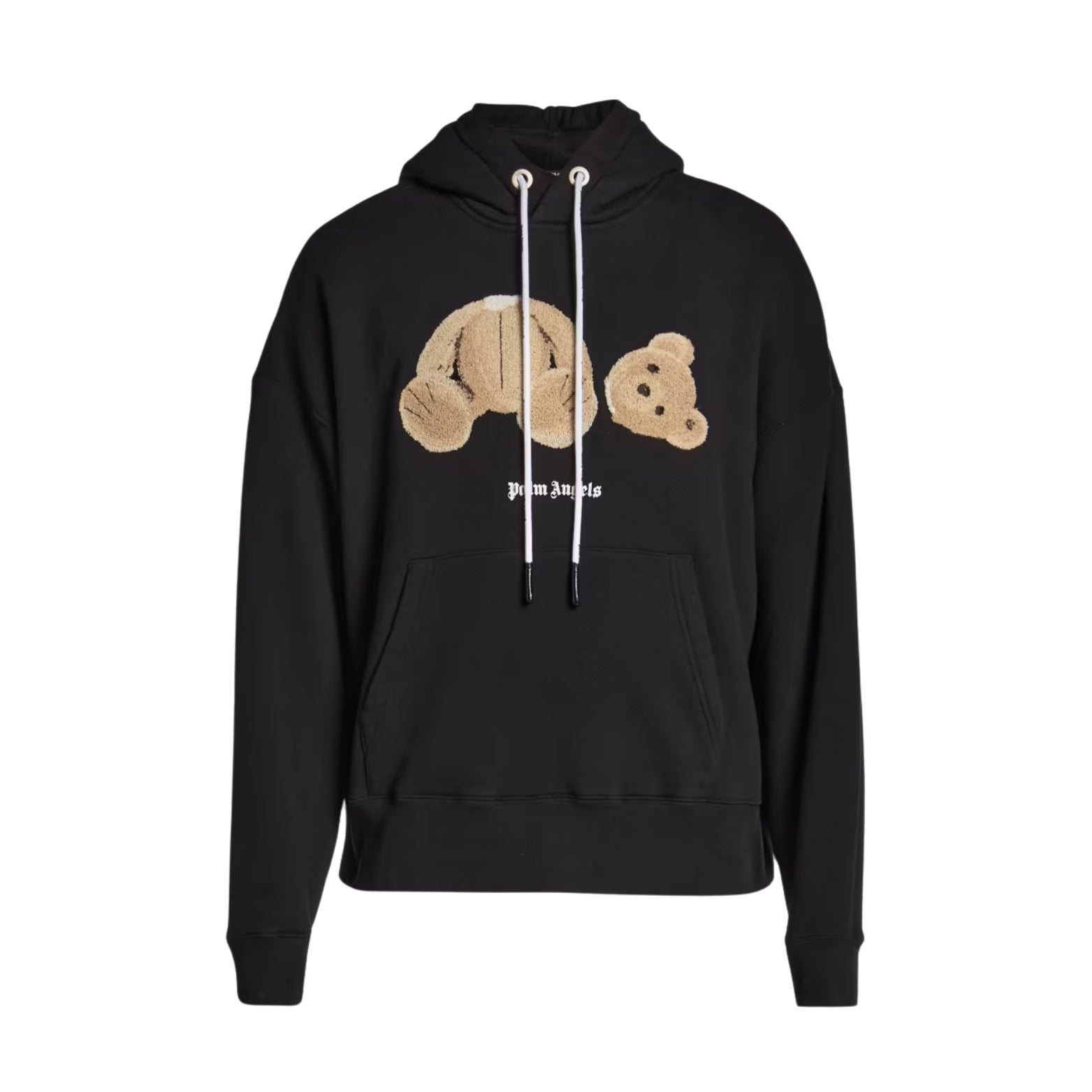Palm Angels Bear Hoodie in black with crystal embellishment