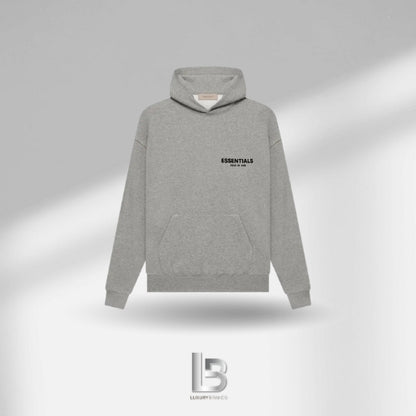 Fear of God Essentials Felt Logo Dark Oatmeal Hoodie