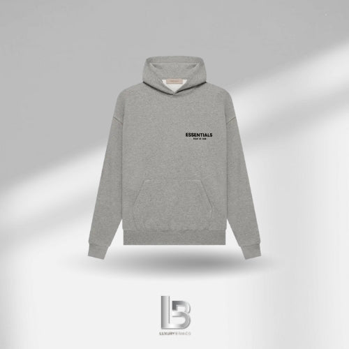 Fear of God Essentials Felt Logo Dark Oatmeal Hoodie