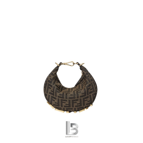 Fendigraphy Mini Brown Ff Jacquard Fabric Mini Bag