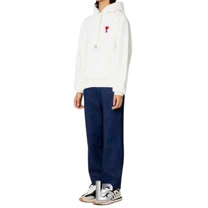 Ami Paris Ami de Coeur Tonal Small ADC White Hoodie