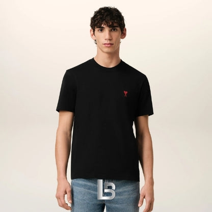 Ami de Coeur Black In Red t-shirt in organic cotton jersey