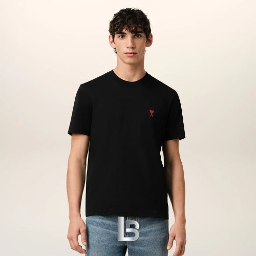 Ami de Coeur Black In Red t-shirt in organic cotton jersey