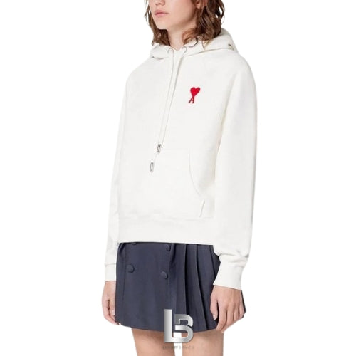 Ami Paris Ami de Coeur Tonal Small ADC White Hoodie