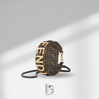 Fendigraphy Mini Brown Ff Jacquard Fabric Mini Bag