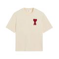 Ami Paris Ami de Cœur Patch T-shirt in beige with red patch
