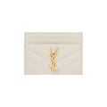 Saint Laurent Monogramme Cardholder in white quilted leather