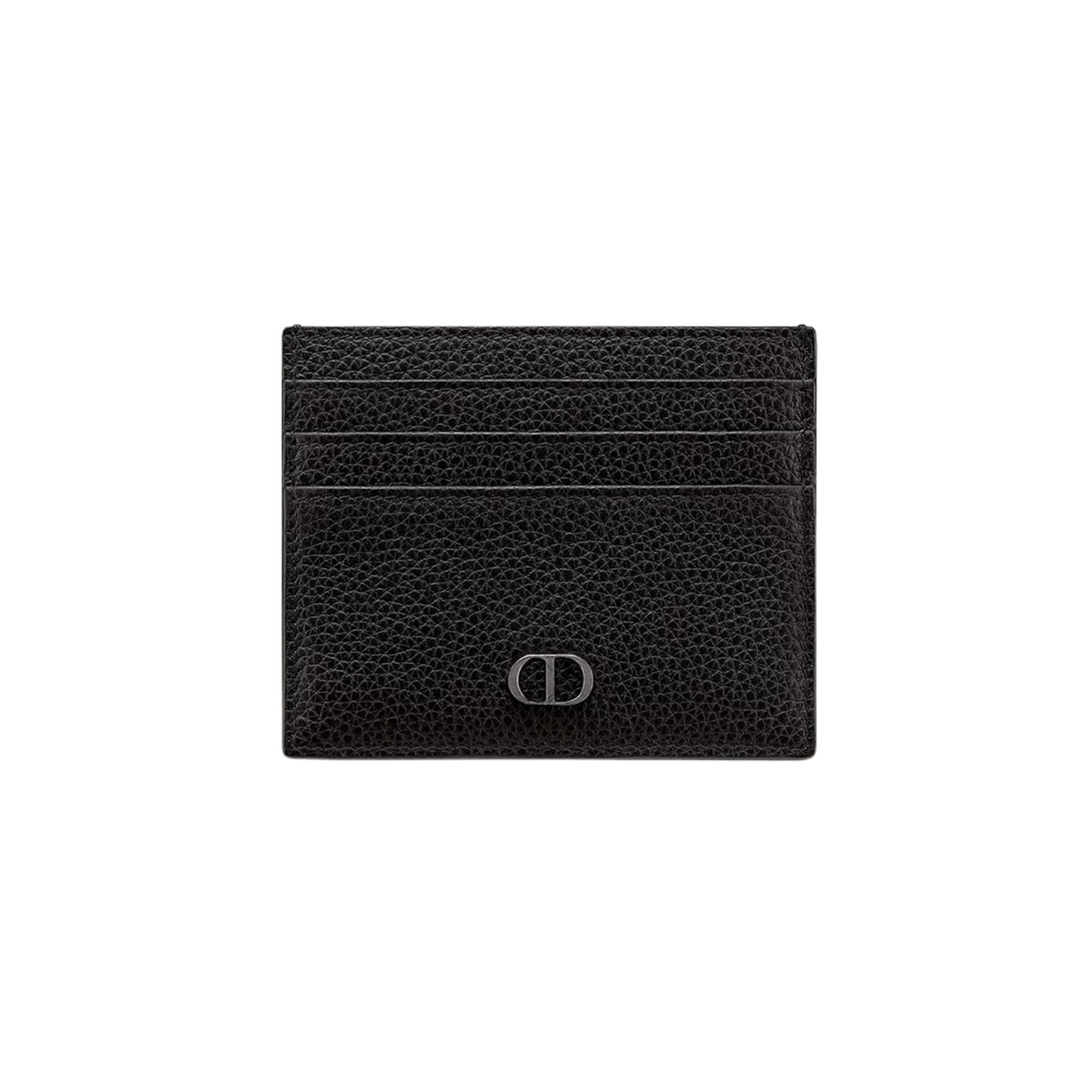 Dior Icon Card Holder in black grained calfskin with CD signature