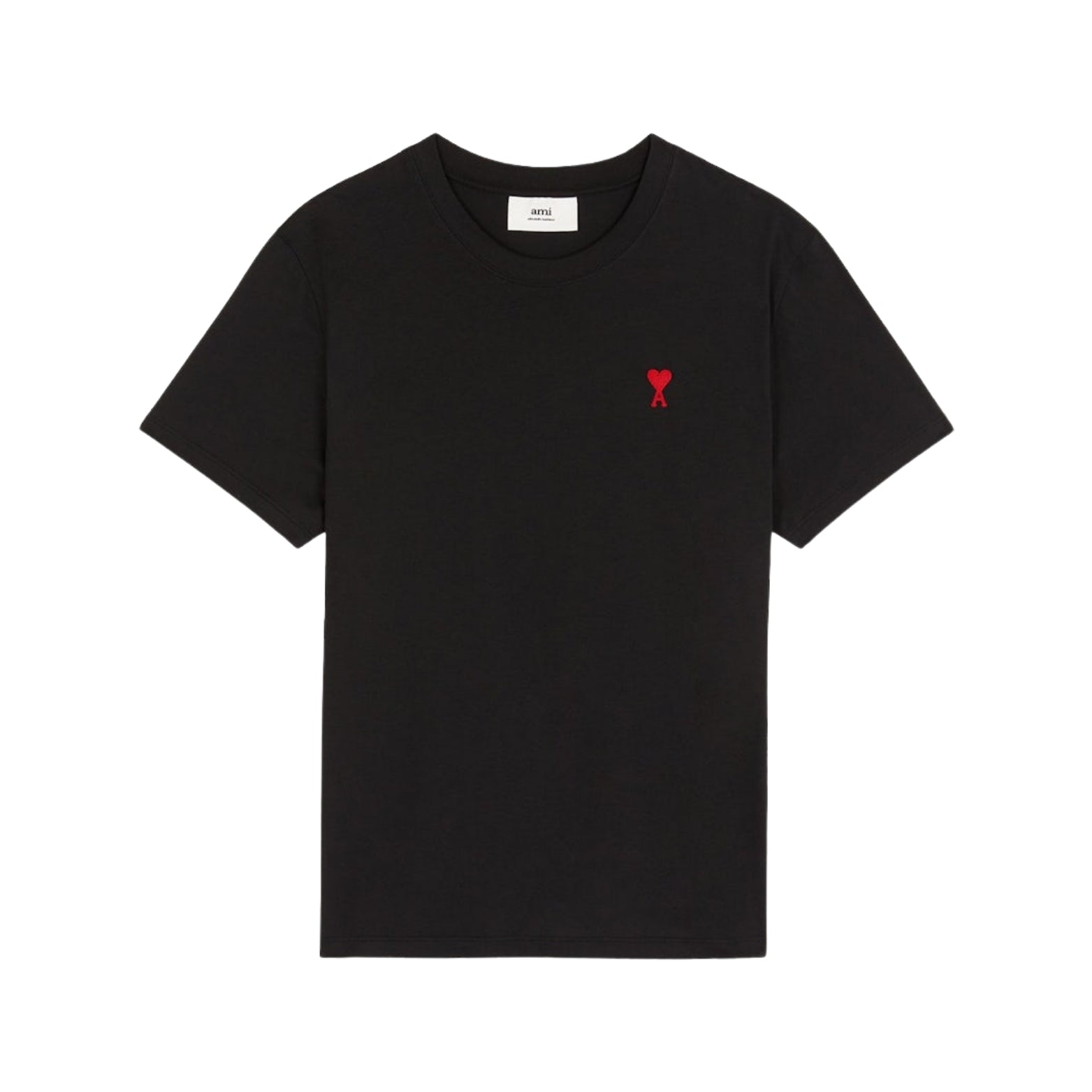 Ami Paris Ami de Cœur T-shirt in black with red embroidery