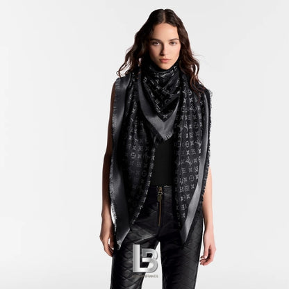 Louis Vuitton Monogram Black Shawl