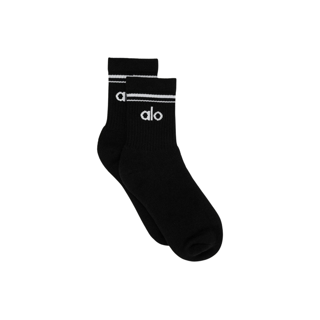 Alo Half-Crew Throwback Socks in white