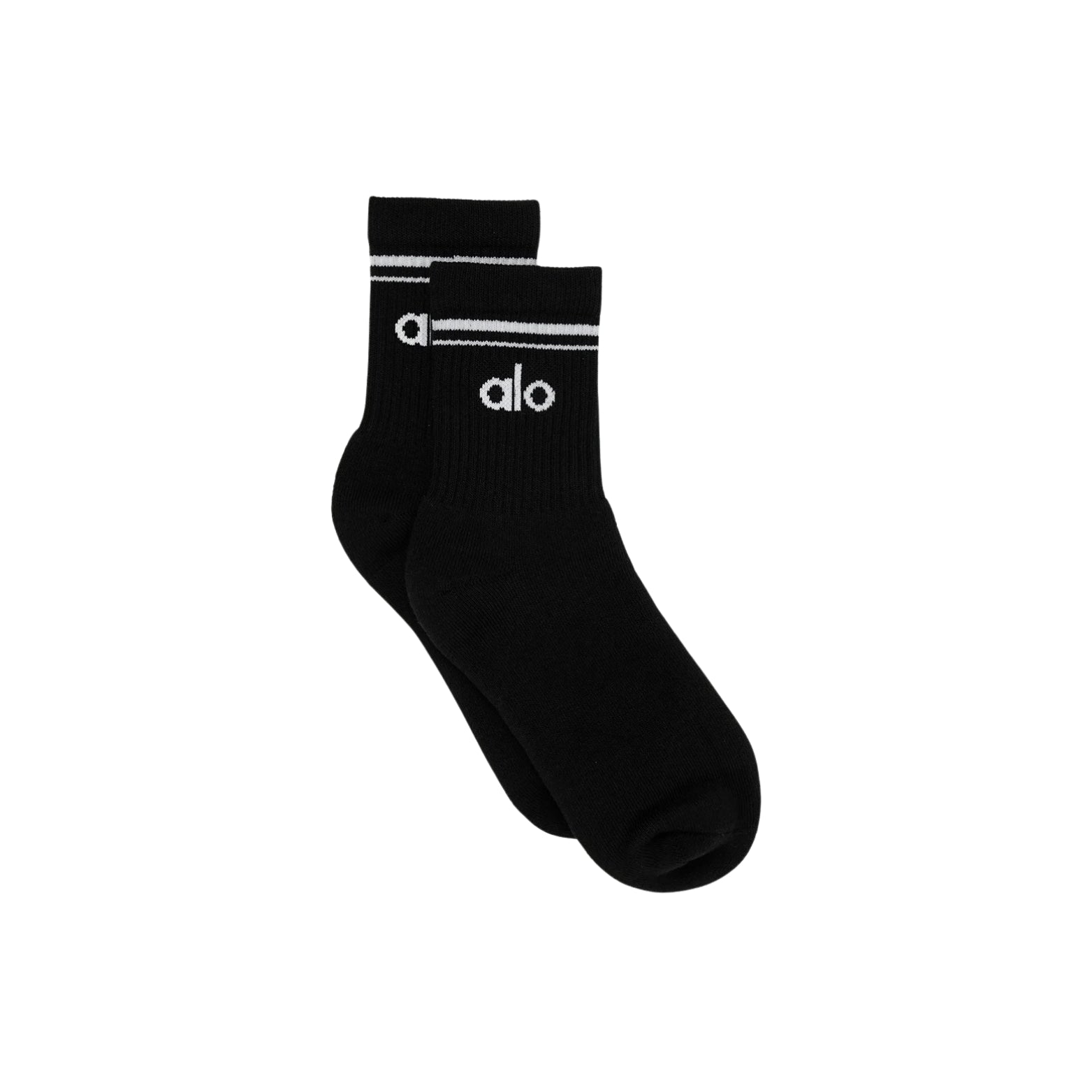 Alo Half-Crew Throwback Socks in white