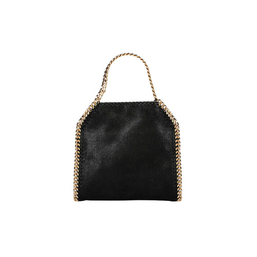 Falabella Mini Tote in black with gold chain