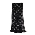 Logomania Scarf in black and silver wool-silk