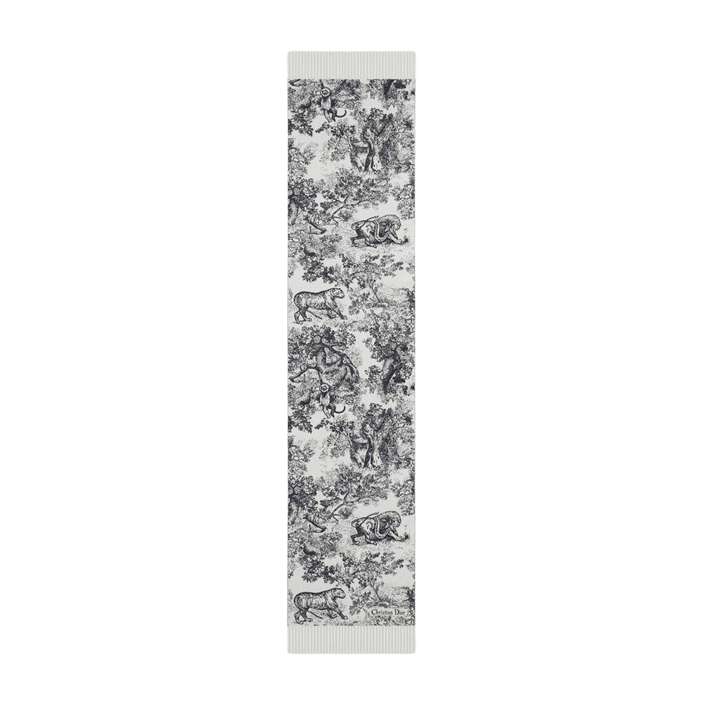 Dior Toile de Jouy Sauvage Scarf in navy cashmere wool
