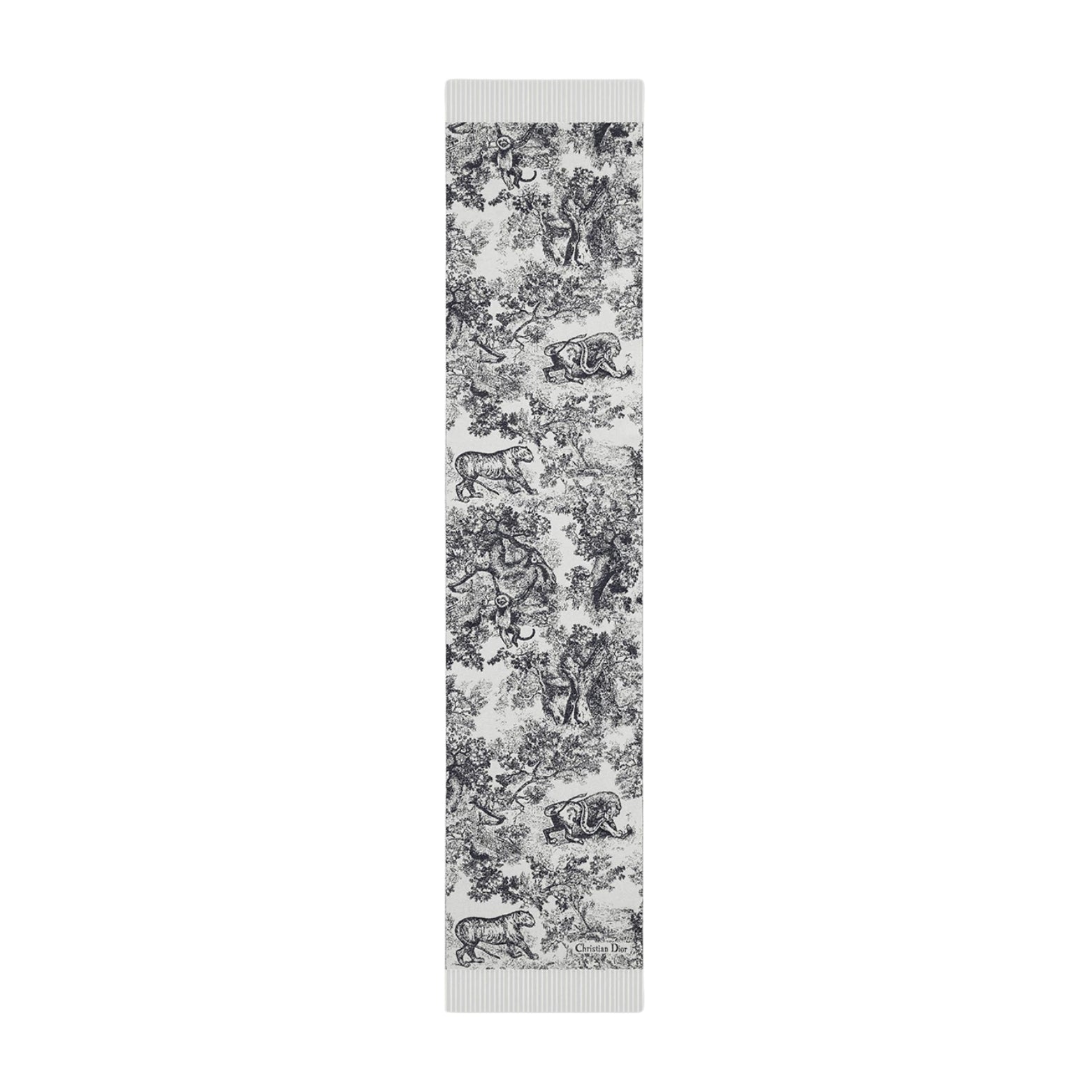 Dior Toile de Jouy Sauvage Scarf in navy cashmere wool