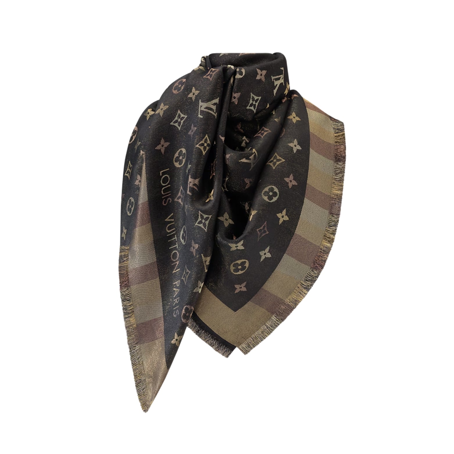 Louis Vuitton So Shine Monogram Shawl with metallic shimmer