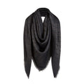 Fendi Shawl in black wool and organic silk with FF jacquard