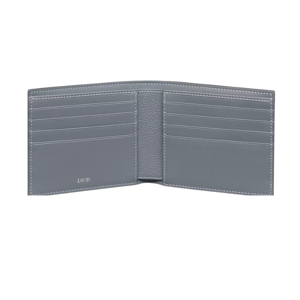 Dior Icon Bifold Wallet in Deep Grey Calfskin