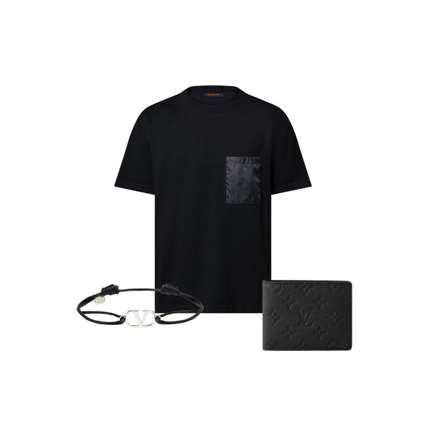 The Everyday Bundle — LV Multiple Wallet, Valentino Bracelet & LV Tee