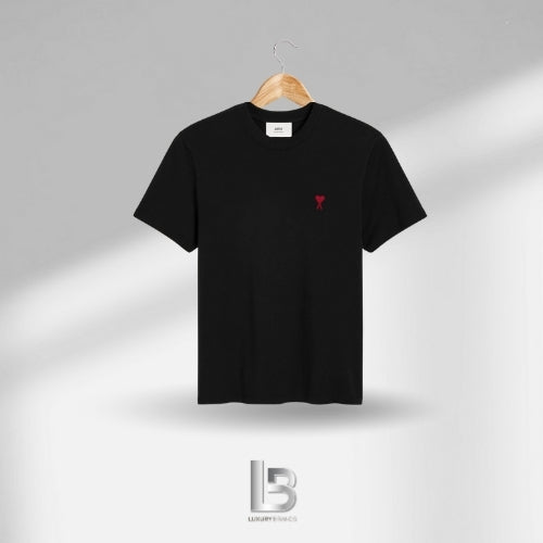 Ami de Coeur Black In Red t-shirt in organic cotton jersey
