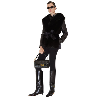 Fendi Baguette in black nappa leather – detail view