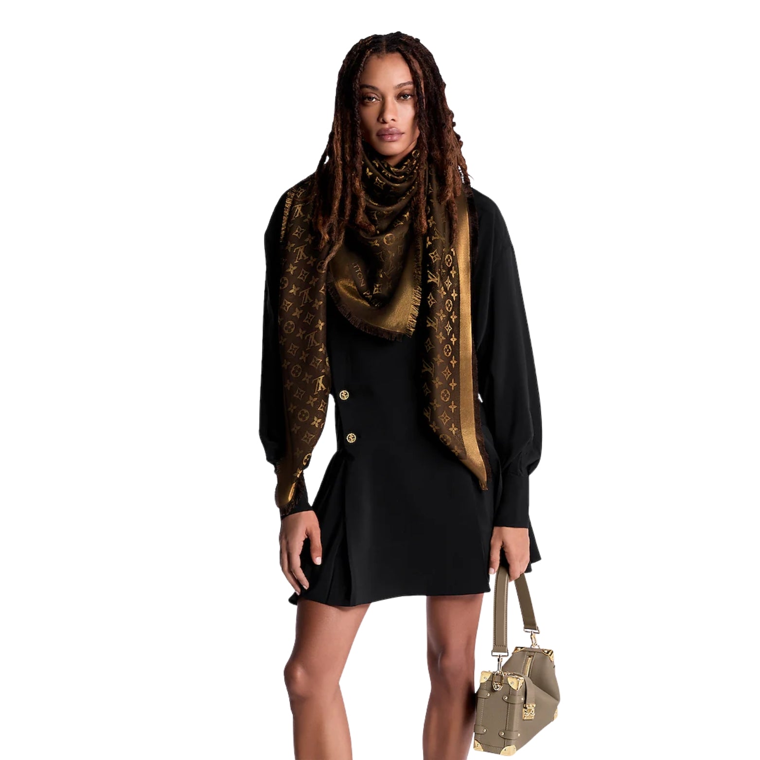 Louis Vuitton So Shine Monogram Shawl – styled view