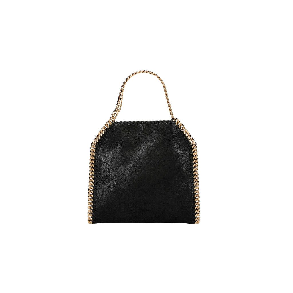 Stella McCartney Falabella Tiny Tote in black with gold chain