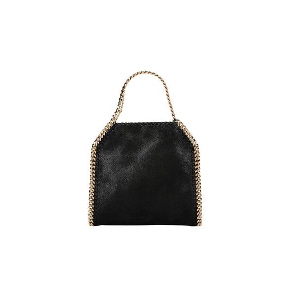 Stella McCartney Falabella Tiny Tote in black with gold chain