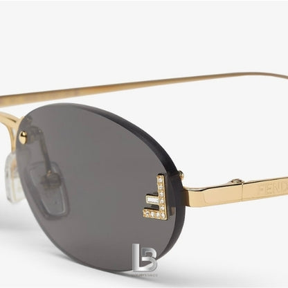 Fendi First Crystal Gold-colored sunglasses