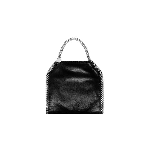Falabella Tiny Tote in black with silver chain