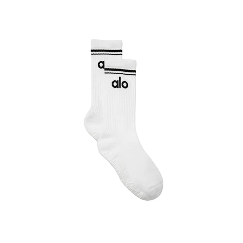 Alo Half-Crew Throwback Socks in black