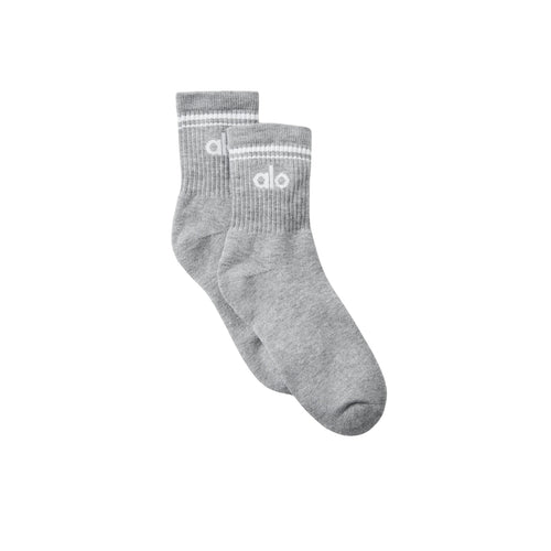 Alo Half-Crew Throwback Socks in grey
