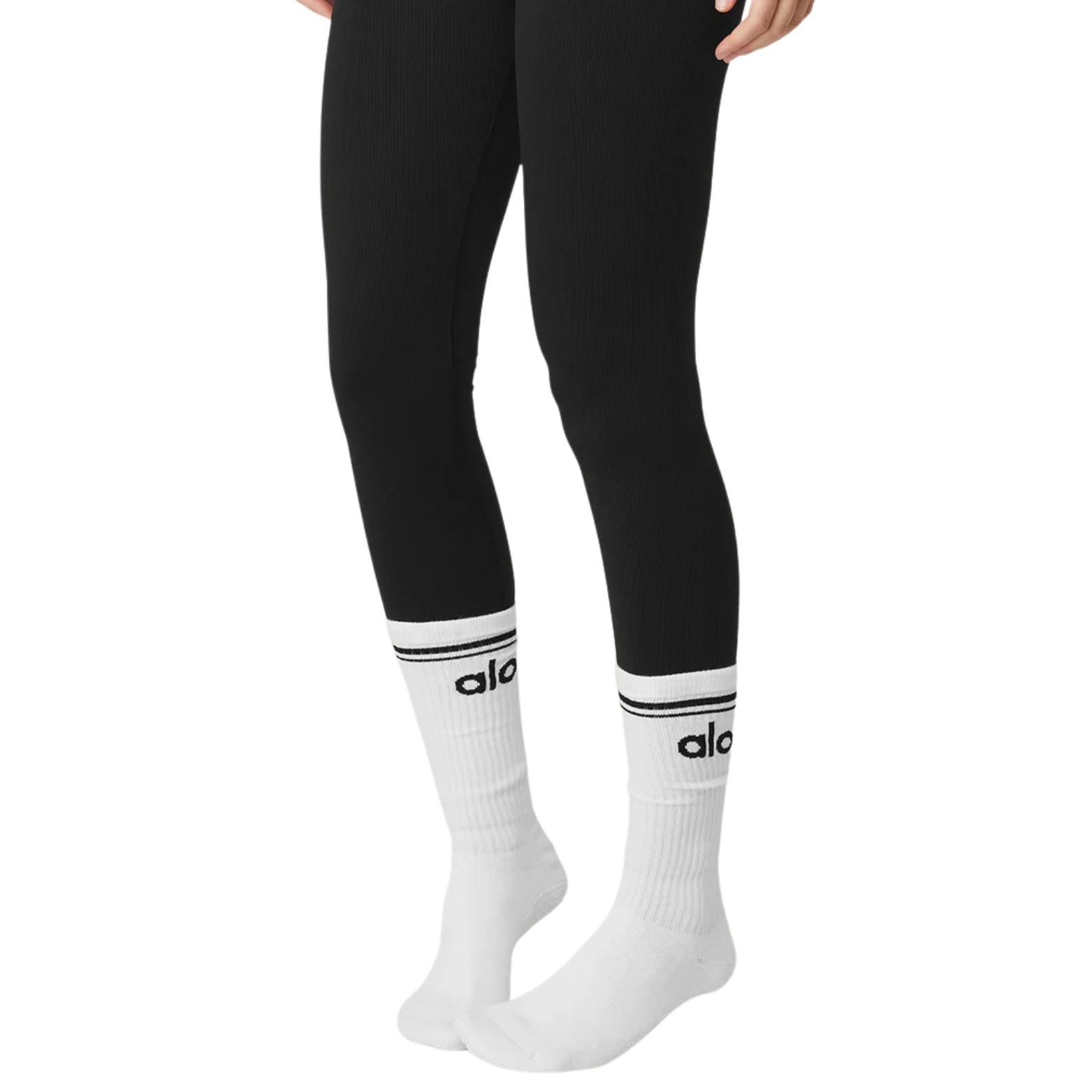 Alo Half-Crew Throwback Socks – styled view