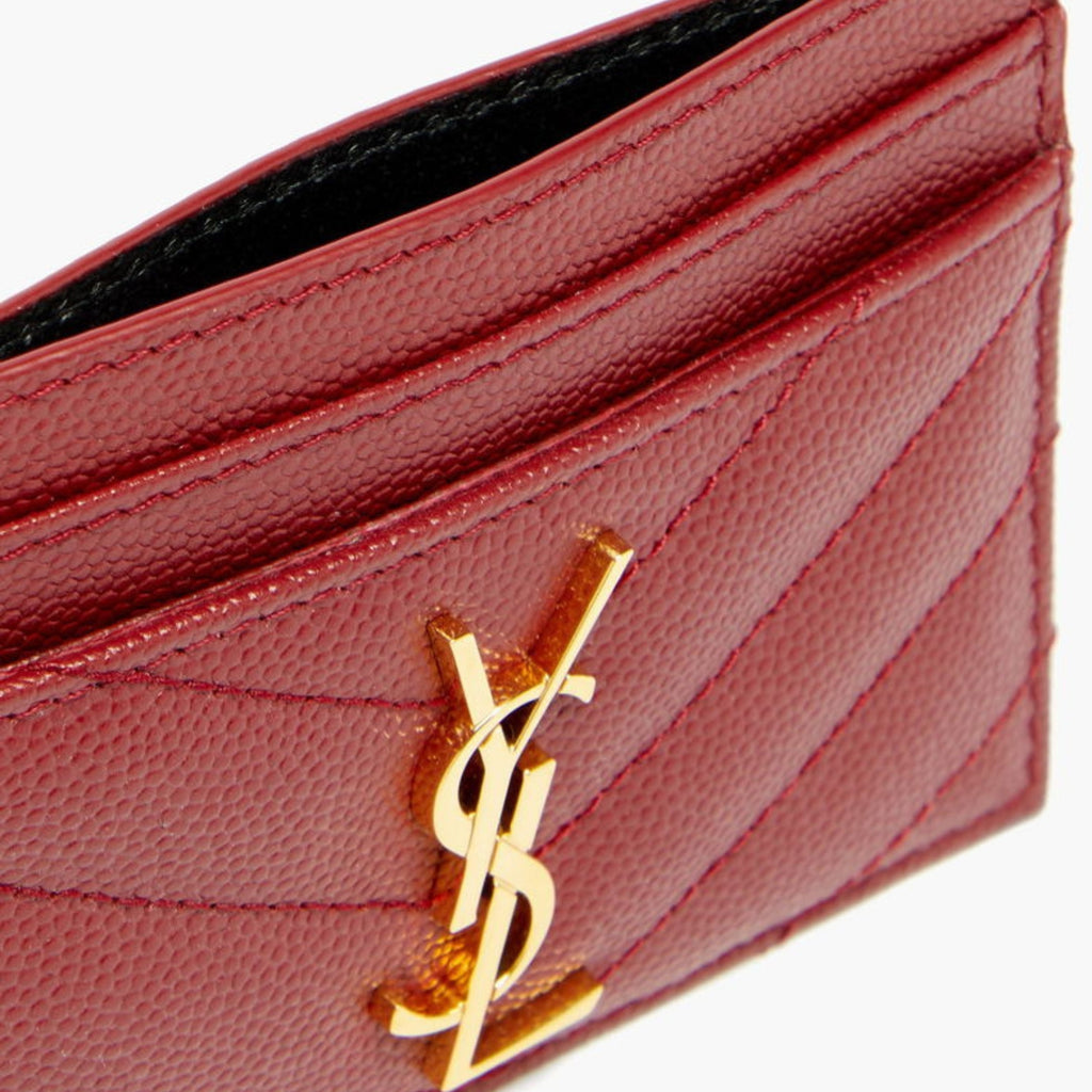 Saint Laurent Monogramme Cardholder in burgundy – detail view