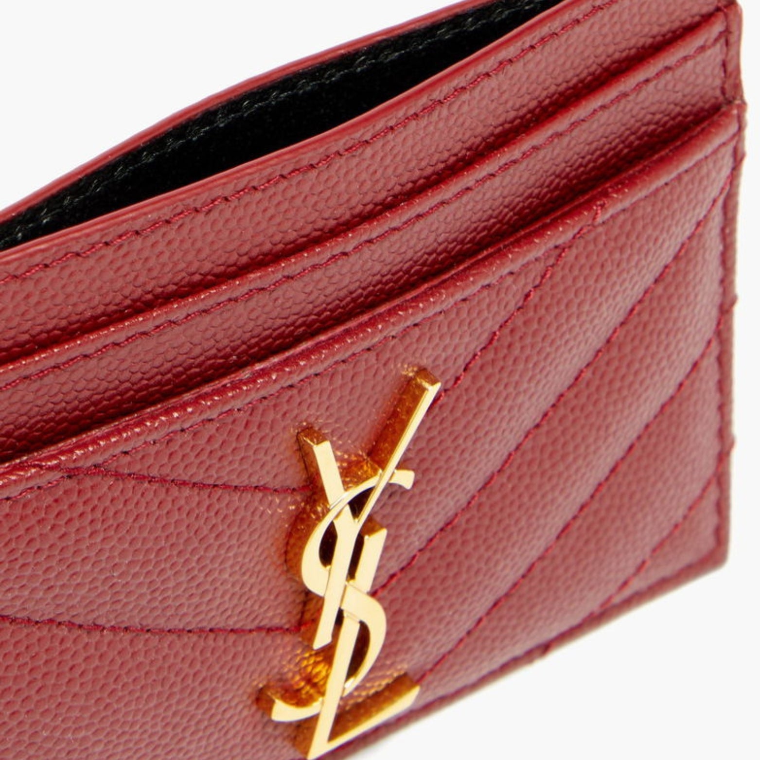 Saint Laurent Monogramme Cardholder in burgundy – detail view