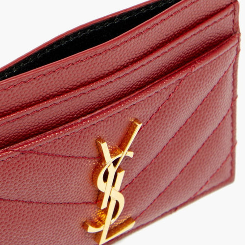 Saint Laurent Monogramme Cardholder in burgundy – detail view