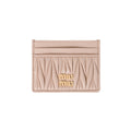 Miu Miu Card Holder in powder pink matelassé nappa leather