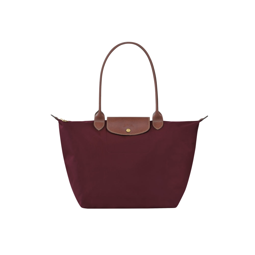 Le Pliage Original Large Tote in burgundy nylon