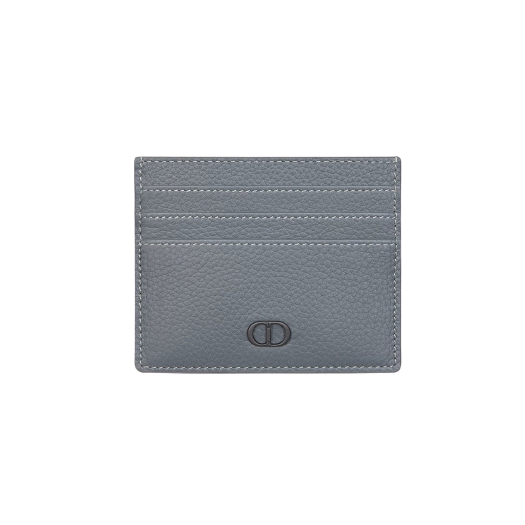Dior Icon Card Holder in deep grey grained calfskin