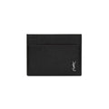 Saint Laurent Tiny Cassandre Card Case in grained leather